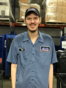 Seth in his Cintas uniform